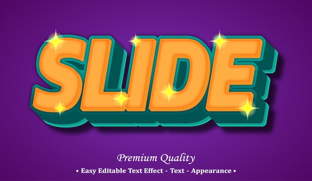 Faites glisser l'effet de style de texte modifiable 3d