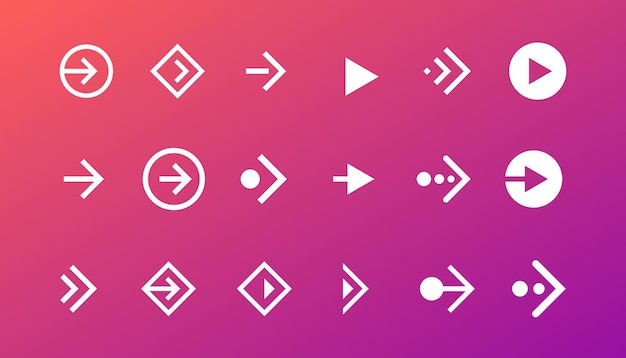 Faites glisser l'icône du bouton droit vers la droite pour définir l'application et le pictogramme de la flèche de défilement du réseau social pour la conception Web ou