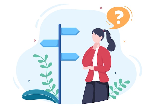 Faites votre choix ou choisissez la bonne illustration de la route du succès