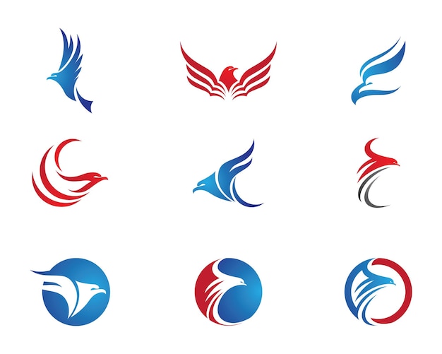 Falcon Eagle Bird Logo Template vecteur icône