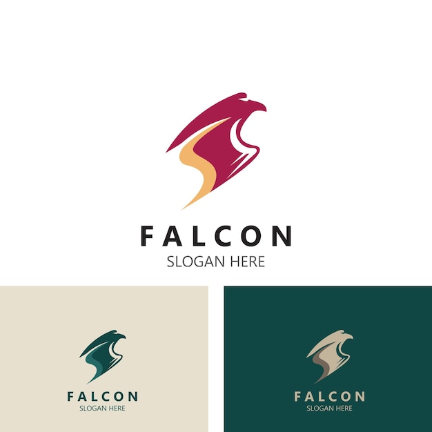 Vecteur falcon logo design image silhouette aigle modèle illustration