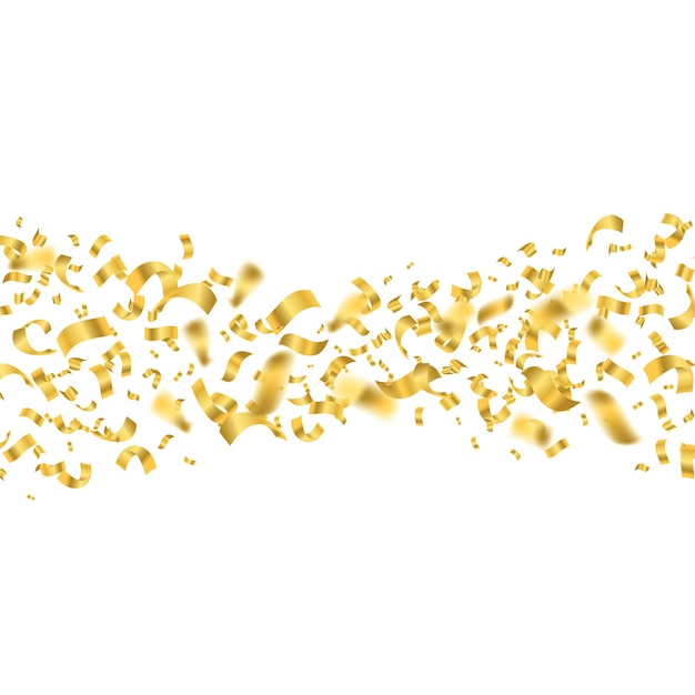 Falling Shiny Golden Confetti Stream Sur Un Fond Blanc Pour Le Web Et L'application Design Graphique Illustration Vectorielle Pour Une Fête De Vacances