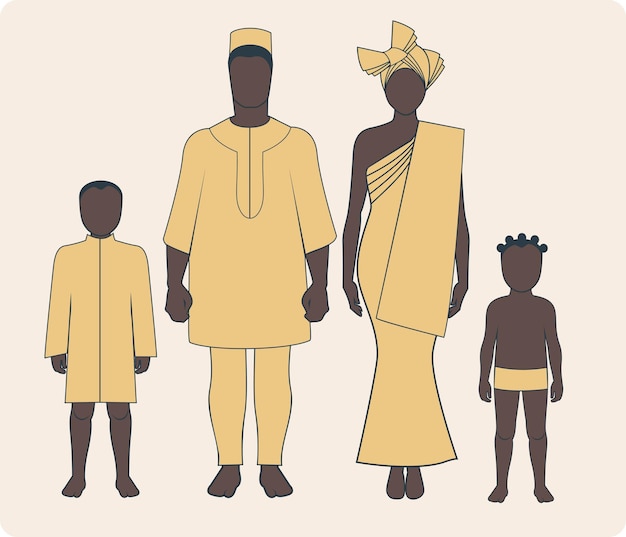 Vecteur famille africaine