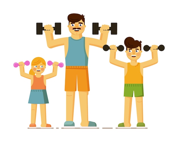 Famille Faisant Des Exercices De Remise En Forme