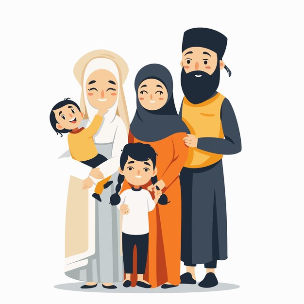 une famille pose pour une photo avec une photo d'une famille