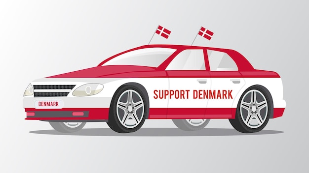 Fan Car Pour Soutenir Le Danemark