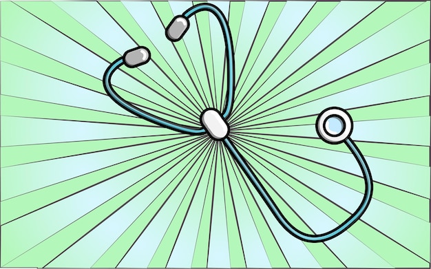 Fanendoscope stéthoscope médical pour écouter les poumons et le cœur et les soins de santé sur un fond