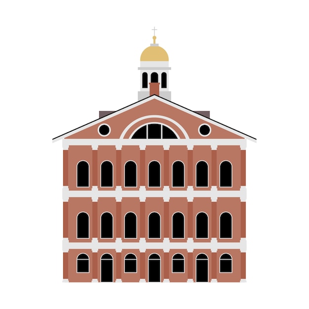 Vecteur faneuil hall boston bâtiment vector