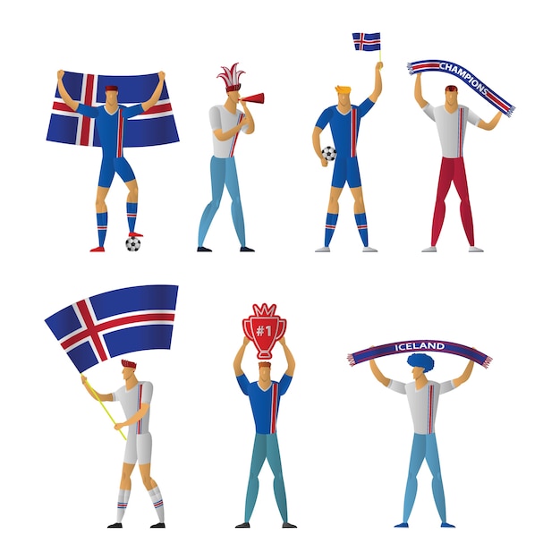 Vecteur fans de football de l'islande