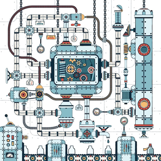 Fantastique Machine Steampunk Complexe