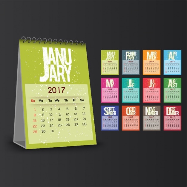 Vecteur fantastique modèle 2017 calendrier