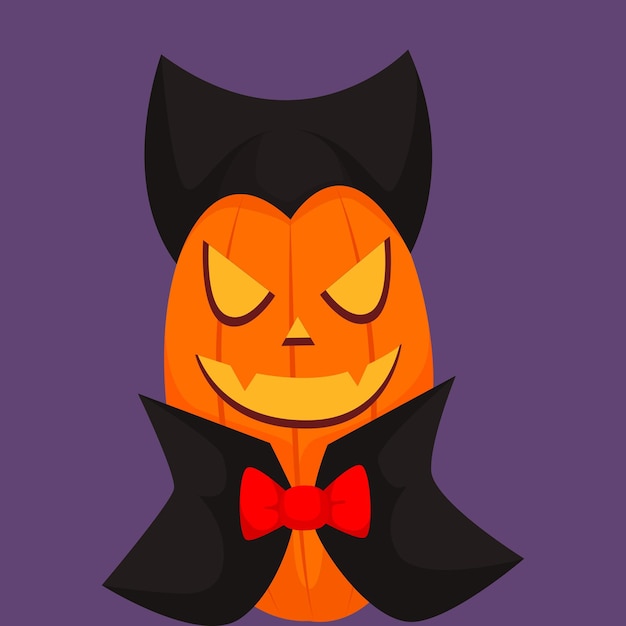Vecteur fantôme d'halloween effrayant avec illustration de conception de personnage de citrouille