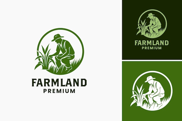 Vecteur farmland premium logo design est une conception de logo de haute qualité spécifiquement destinée à l'industrie agricole.