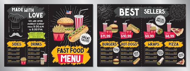 Vecteur fast-food menu template