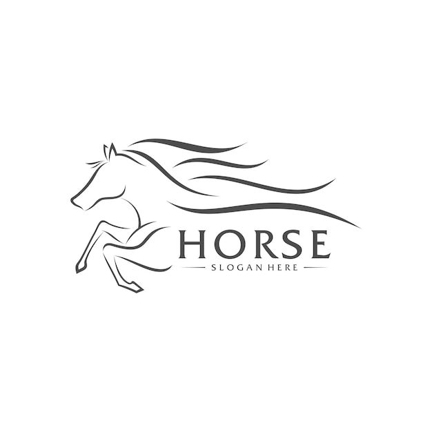 Vecteur fast horse logo design vector illustration de modèle de conception créative