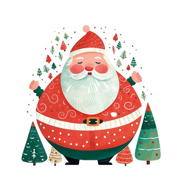 Vecteur fat santas vector clipart (en anglais)