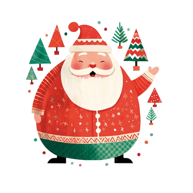 Fat Santas Vector Clipart (en Anglais)