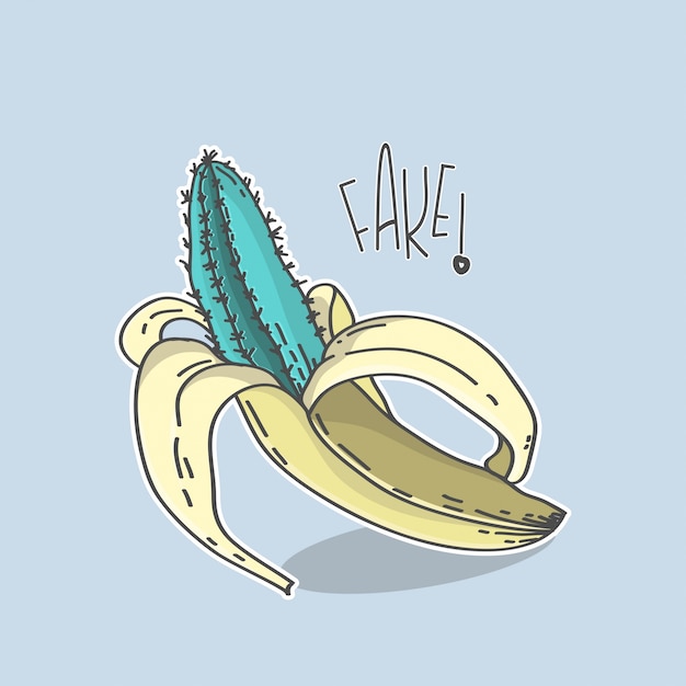 Fausse Illustration De Banane Cactus