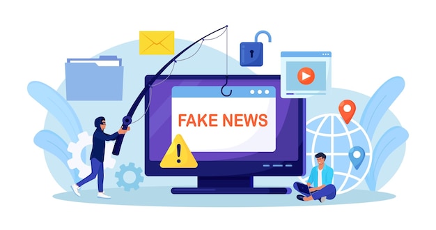 Fausses nouvelles Propagande politique des médias de masse Personne inconnue diffusant de fausses informations désinformation sur Internet Fraude et contenu de triche sur les réseaux sociaux