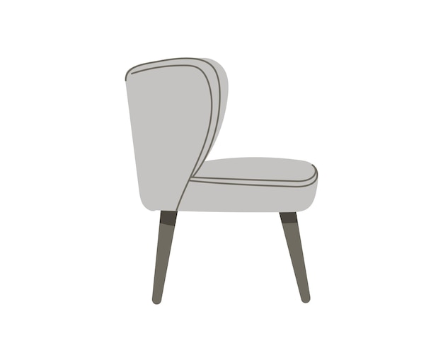 Vecteur fauteuil gris scandinave isolé sur fond blanc pour l'intérieur des chambres style plat vectoriel