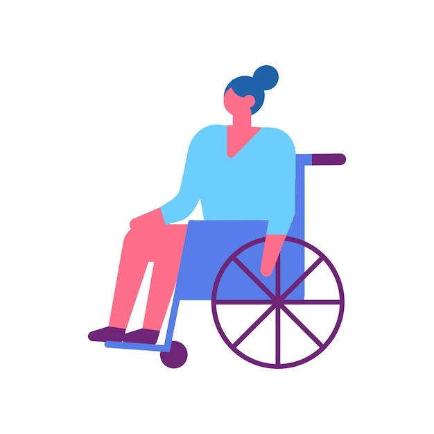 Fauteuil roulant personne illustration vectorielle plane