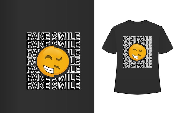 Faux Sourire Graphique Tshirt Design Image Vectorielle