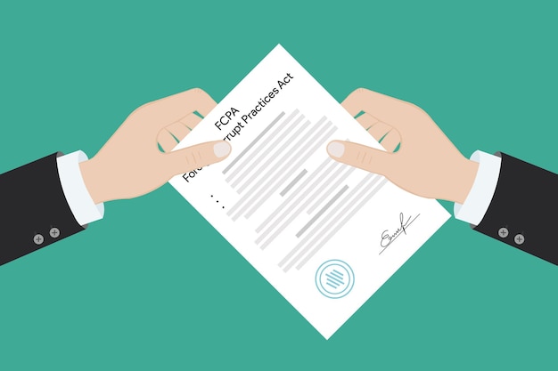 FCPA Loi sur les pratiques de corruption à l'étranger réglementation de la loi juge crime application judiciaire accord sur les conflits d'intérêts