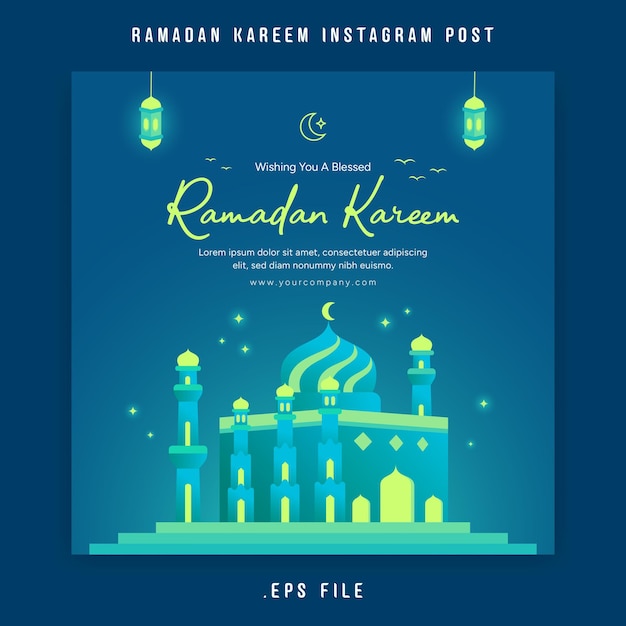 Vecteur les félicitations du ramadan kareem illustration des médias sociaux