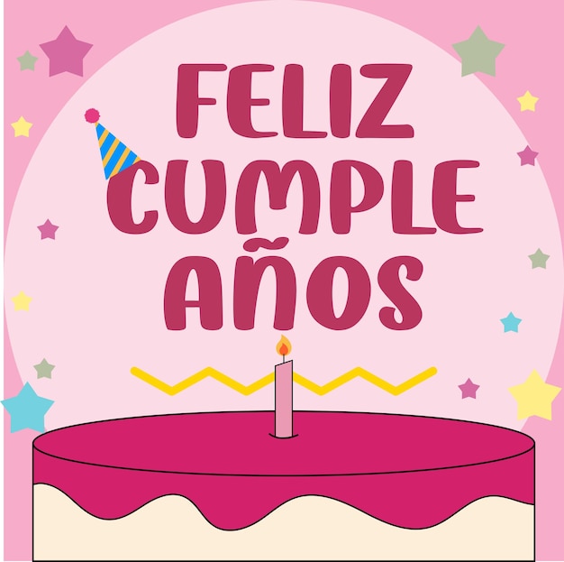 Vecteur feliz cumpleaños rosa