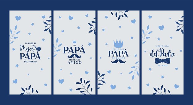 Vecteur feliz da del padre conjunto de banners