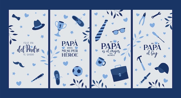 Vecteur feliz da del padre conjunto de banners