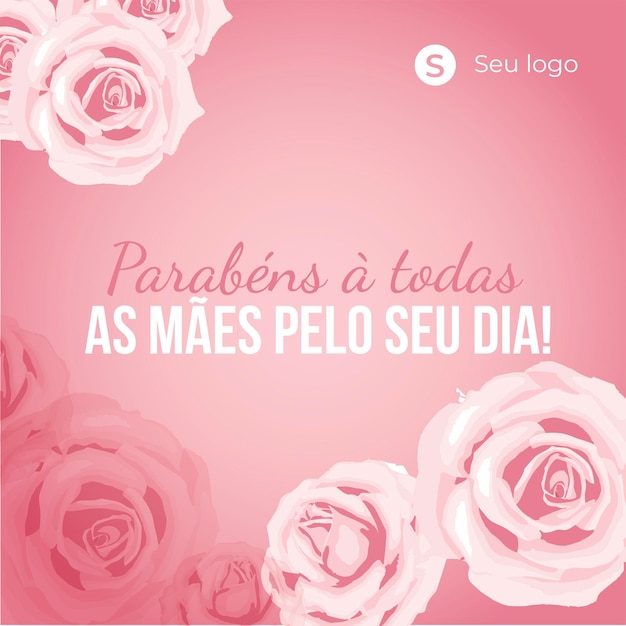 Vecteur feliz dias das maes. post florido de homenagem às mães