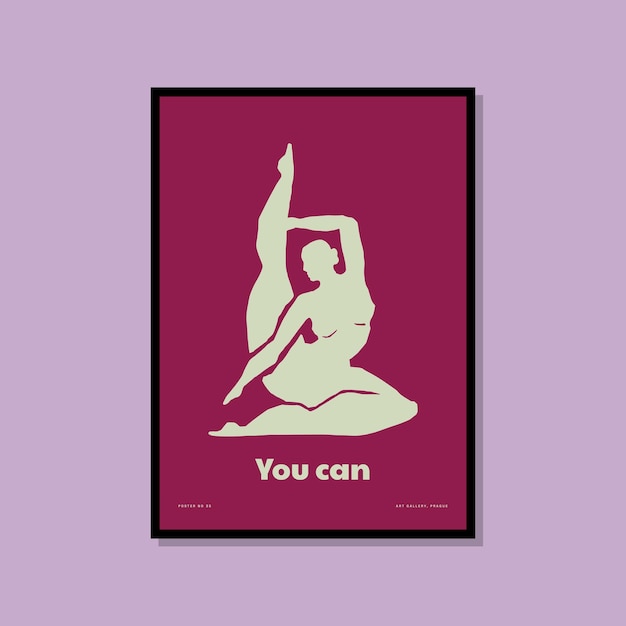 Femme En Affiche De Pose De Yoga Pour La Collection D'art Mural Coloré