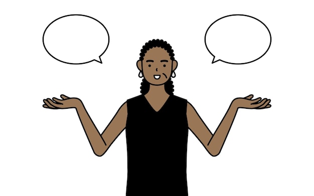 Femme âgée afro-américaine avec effacement et comparaison