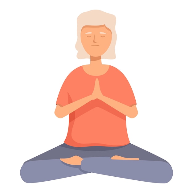 Une femme âgée pratiquant la méditation du yoga dans la pose du lotus