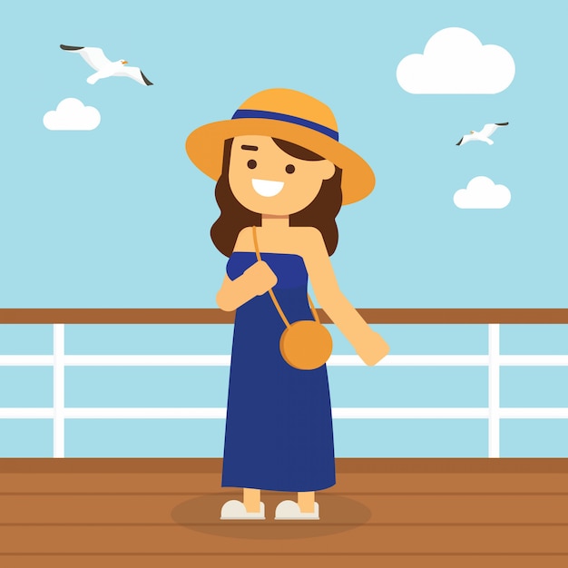 Femme Aller Voyager En Vacances D'été