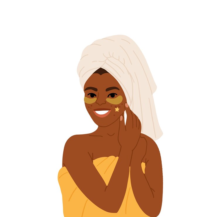 Vecteur femme appliquant des produits de nettoyage et d'hydratation du visage à la maison routine quotidienne de soins de la peau avec un nettoyant et un hydratant illustration vectorielle graphique plate colorée isolée sur blanc