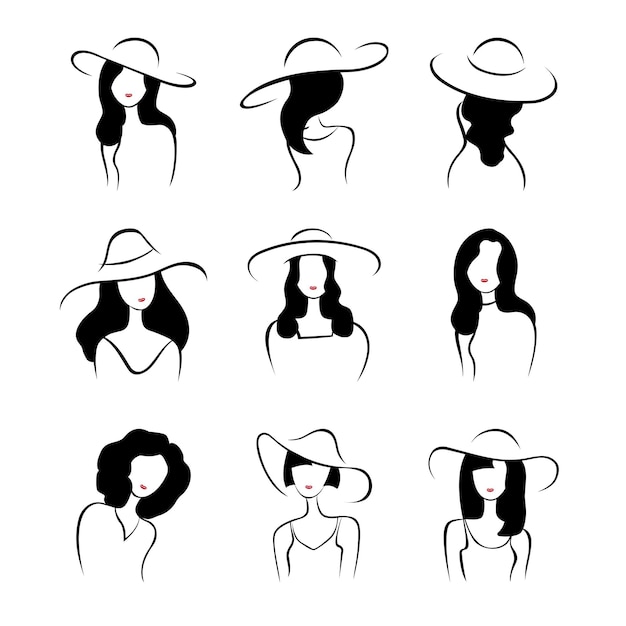 Femme au design minimaliste moderne de style art ligne élégante