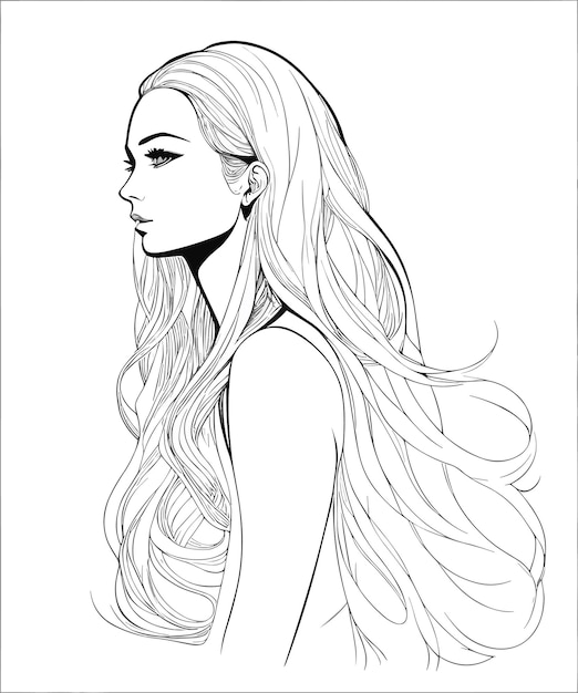 Une femme aux cheveux longs et aux cheveux longs