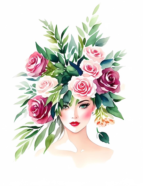 Femme aux roses