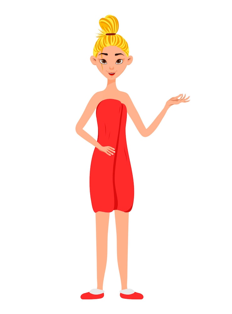 Vecteur la femme de beauté écarte ses mains. style de bande dessinée. illustration vectorielle.