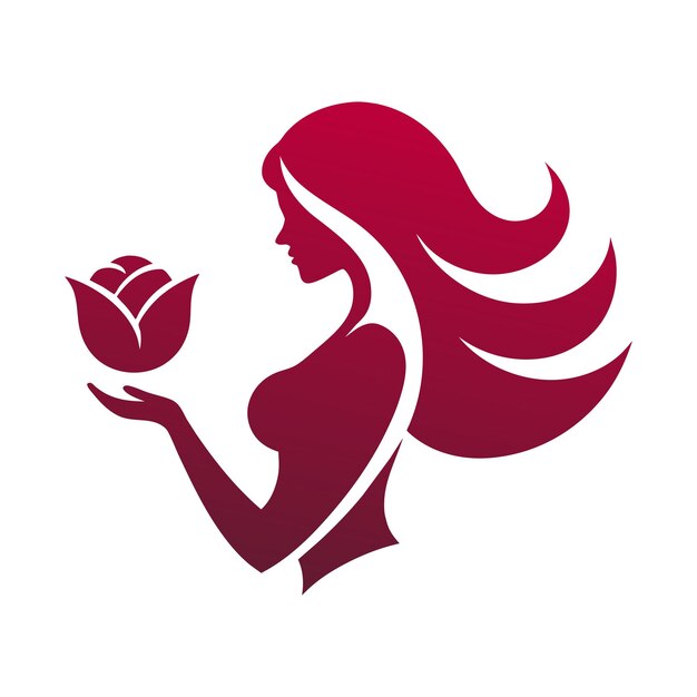 La Femme De Beauté Avec Le Logo De La Fleur