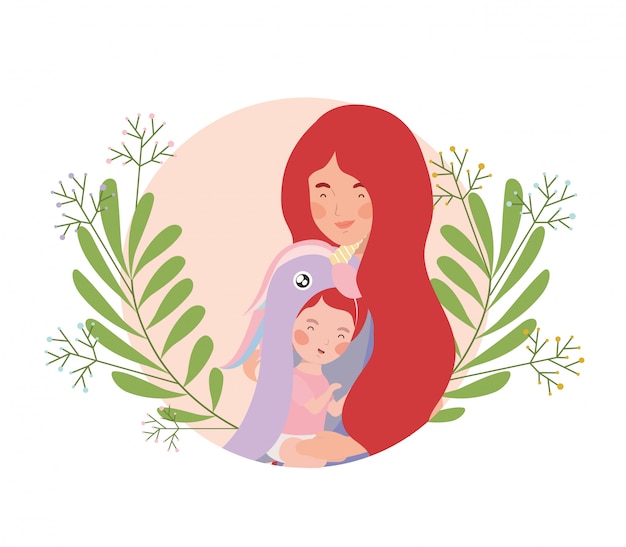 Femme avec bébé avatar