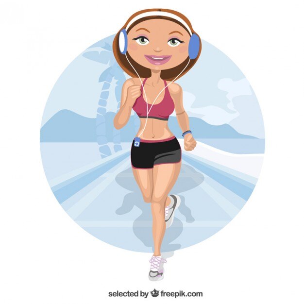 Vecteur femme de caractère le jogging