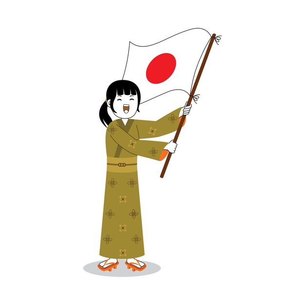 Femme célébrer l'illustration vectorielle de la fête de l'indépendance du japon