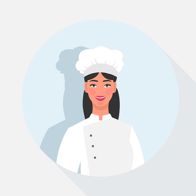 Femme Chef Plat Illustration