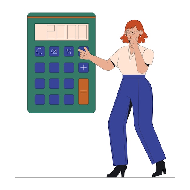 Femme Comptable Faisant Le Calcul Du Budget