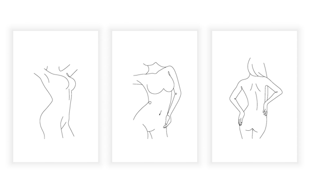 Femme Dessin Au Trait Dessin Corps Féminin Et Figure Concept Abstrait