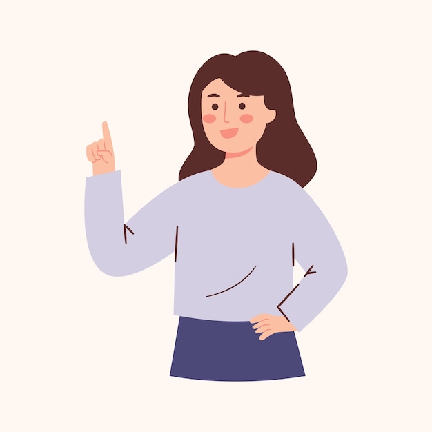 Femme avec un doigt pointé
