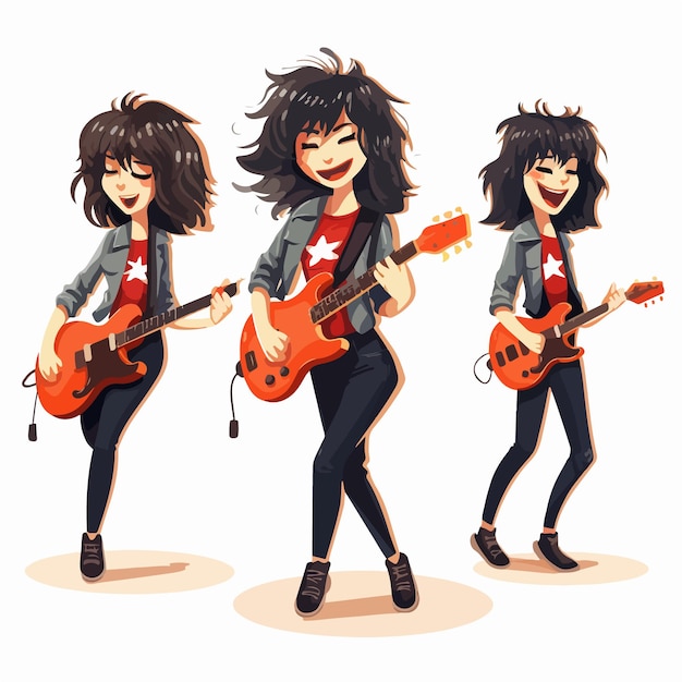 Vecteur une femme énergique illustration de rock star génération ai